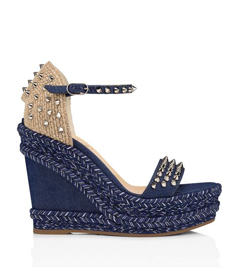 louboutin wedge denim.